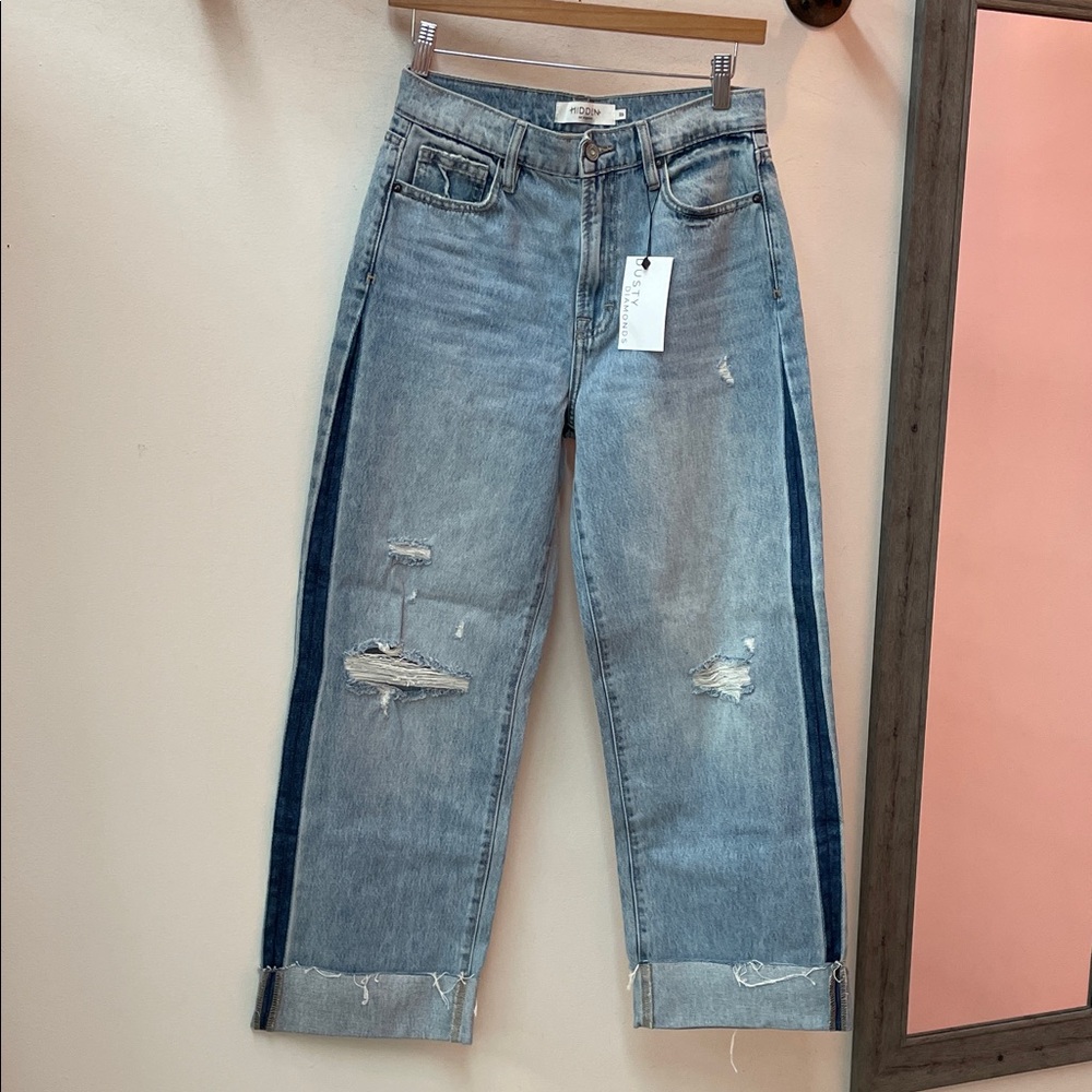 NEW! HIDDEN Hausten Cuffed Dad Jeans Size 26 NWT